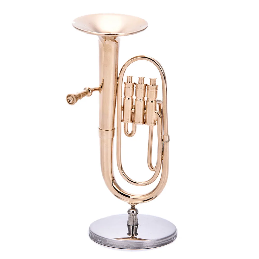 Маленькая туба Рог премиальная Подарочная коробка микро инструмент золотой угол