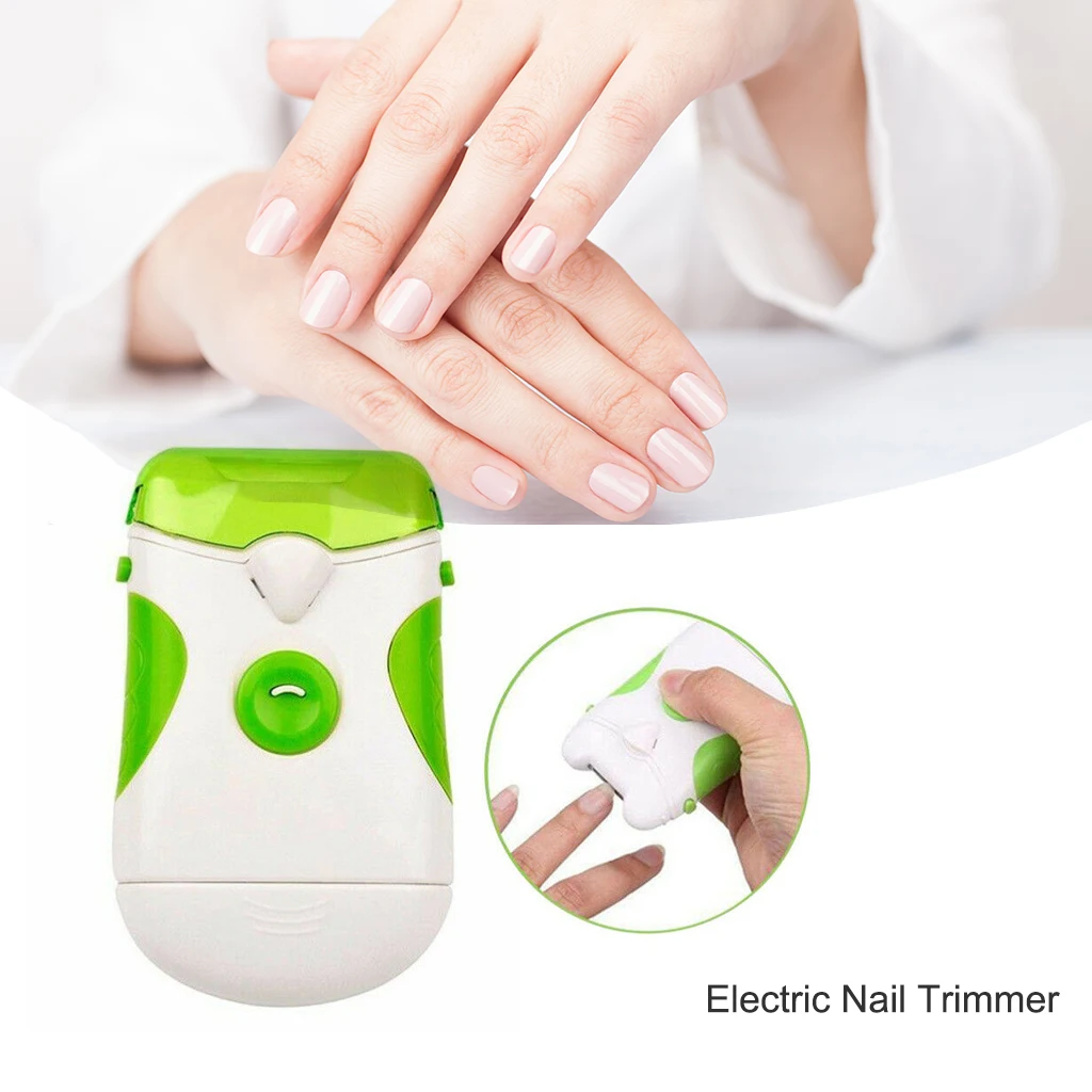 

Electric Nail Trimmer Clipper Cutter Safety Manicure Pedicure File w/ LED Light