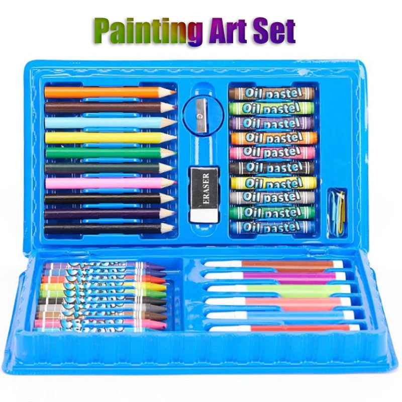 

Набор для рисования с кистью и ручкой 42 шт., масляные пастельные цветные карандаши, детские канцтовары, подарочный набор
