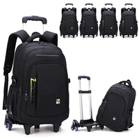 junior high school rolling backpacks for boys wheeled bags trolley school bags travel luggage kids bookbag with 26 wheels