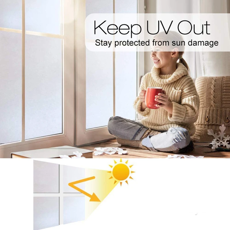 Fashion-Privacy Window Film Matte Sticker White Protection Non-Stick Privacy Office Meeting Room Bathro | Дом и сад