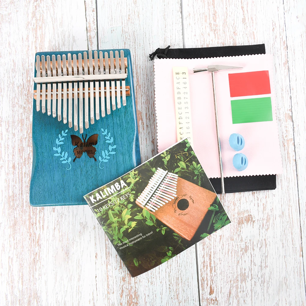 17 клавиш калимба узор акустическая палец фортепиано мбира твердой древесины