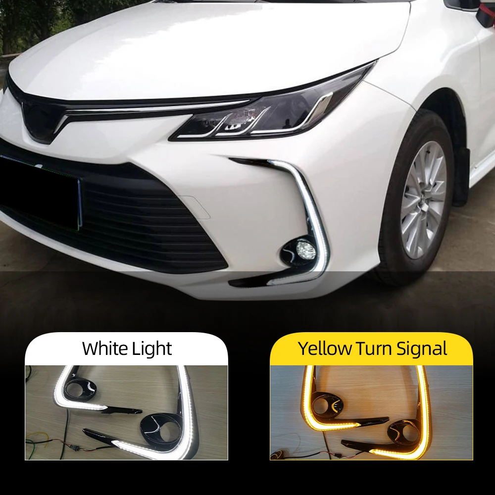 1 пара Автомобильных СВЕТОДИОДНЫХ дневных ходовых огней DRL желтая