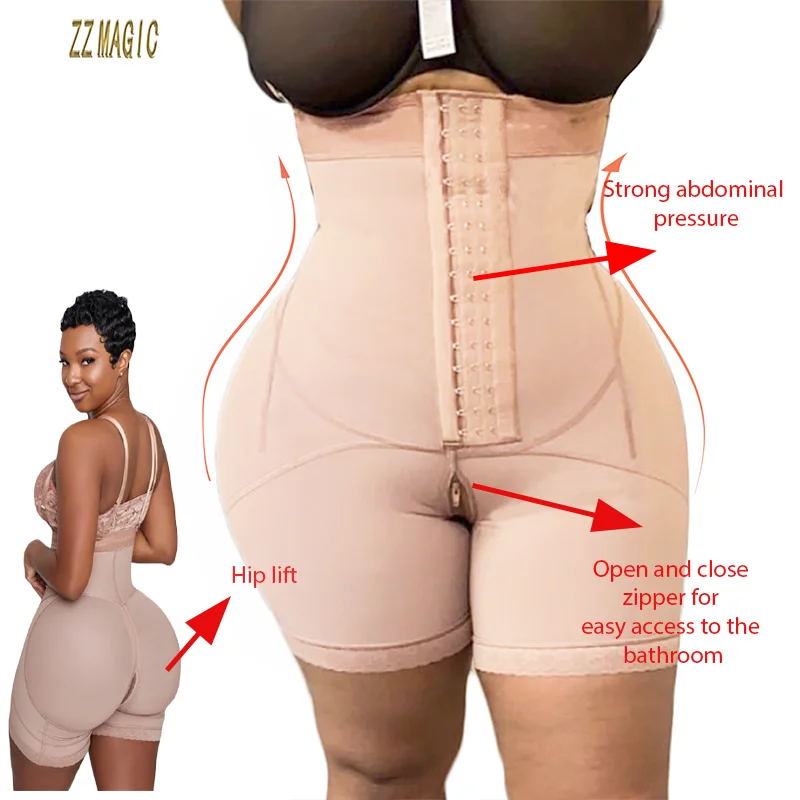 Fajas Colombianas Mujer Butt Lifter Shaper Flatten Abdomen  Adjustable Front Closure Hook-eye BBl Post Op Surgery Supplies Skims