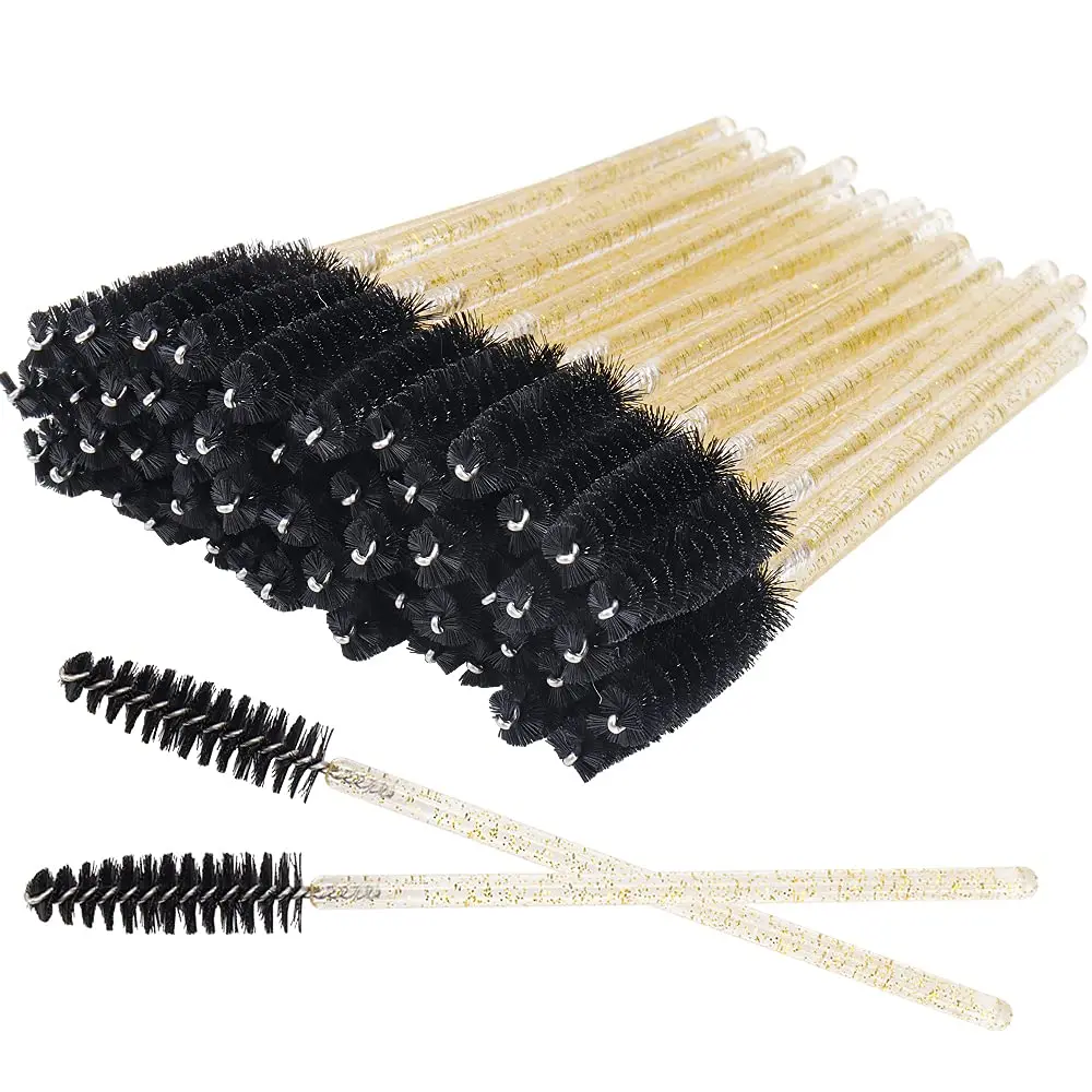 Wholesale Glitter Mascara Wands Disposable EyeLash Spoolie Brushes Makeup Applicator Eyelash Extension Tool Kit 1000pcs