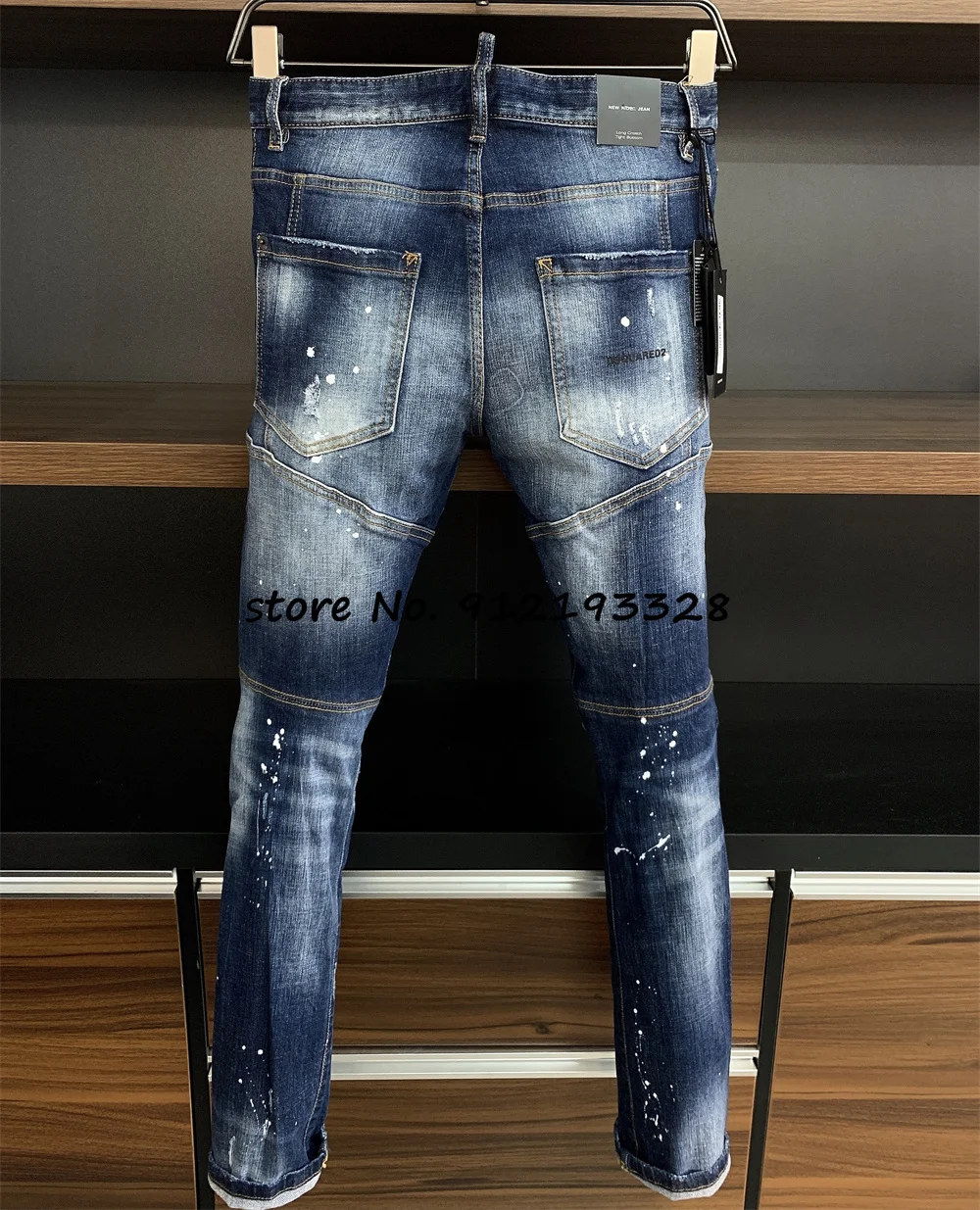 

Dsquared2 Cool Guy Hole Jeans D2 Men Pants DSQ2 Embroidered Trousers A378