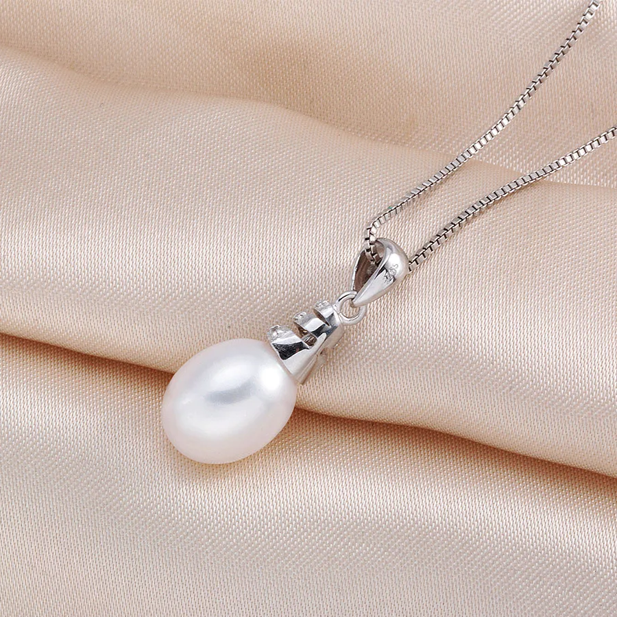 Женский кулон с натуральным пресноводным жемчугом ожерелье из серебра 2020 пробы