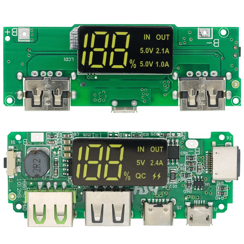 

Светодиодный двойной USB 5V 2.4A Micro/Type-C USB Мобильный Внешний аккумулятор 18650 модуль зарядки литиевая батарея зарядное устройство плата защита ц...