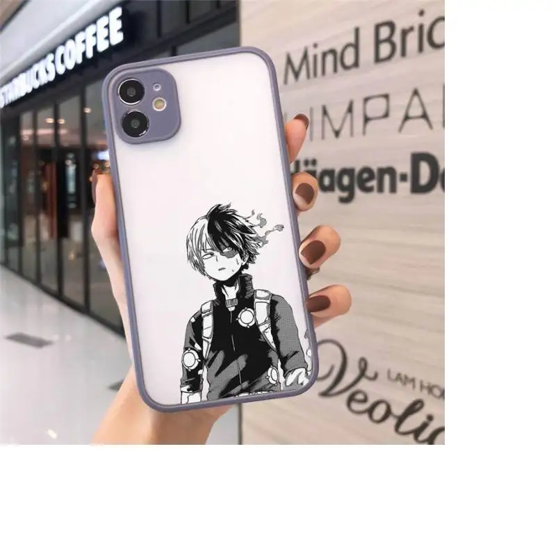 

Japan Anime My Hero Academia Phone Case matte transparent For gray iPhone 7 8 x xs xr 11 12 pro plus max mini Funda Clear