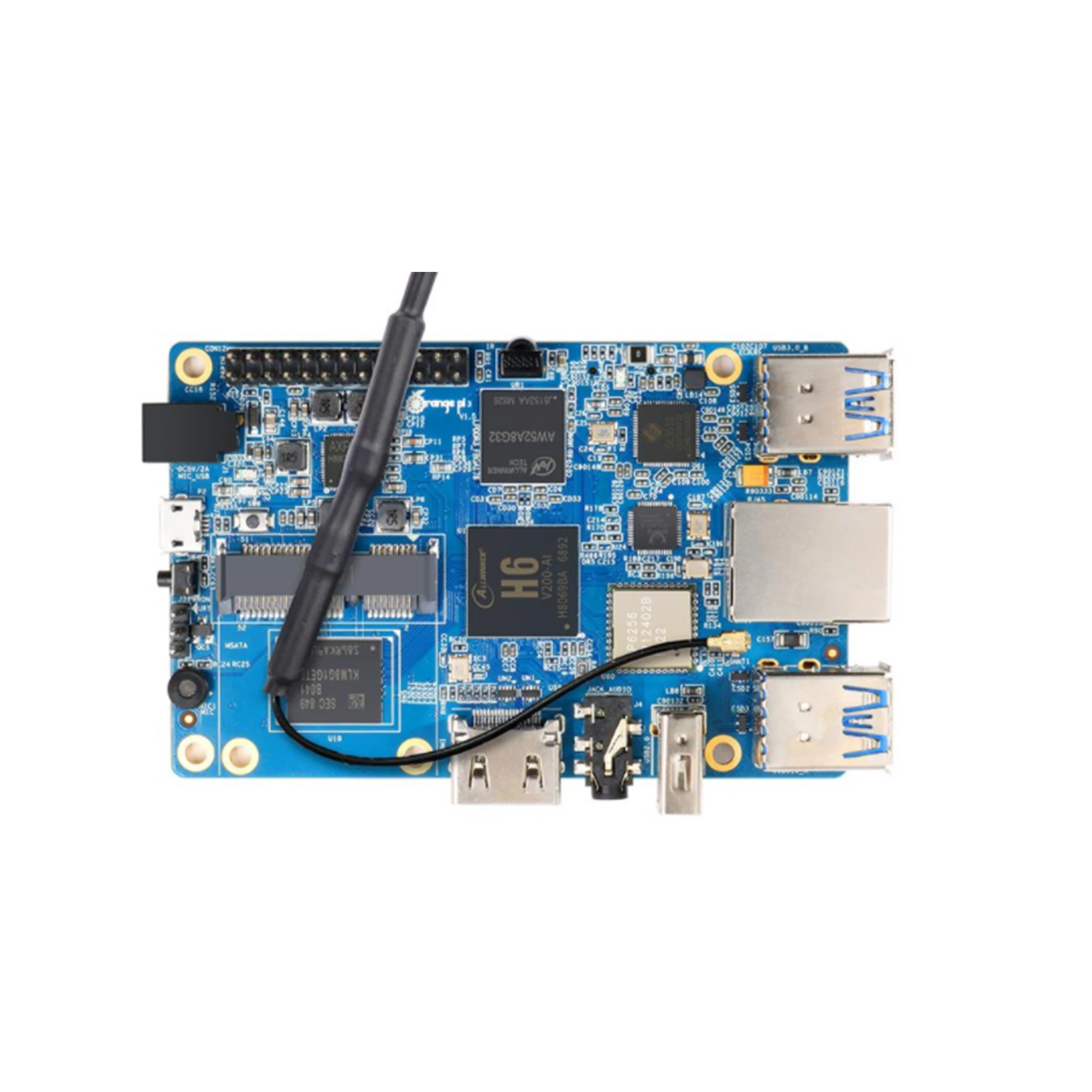 Мини-ПК Orange Pi 3 H6 2 Гб LPDDR3 + 8 EMMC флэш-памяти Gigabyte Ethernet-порт AP6256 Wi-Fi BT5.0 4хusb 0 поддержка