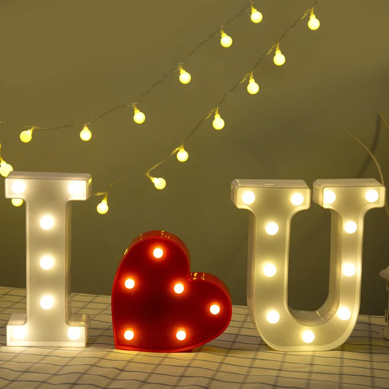 Светодиодная Ночная лампа сделай сам с белыми буквами креативный светильник на