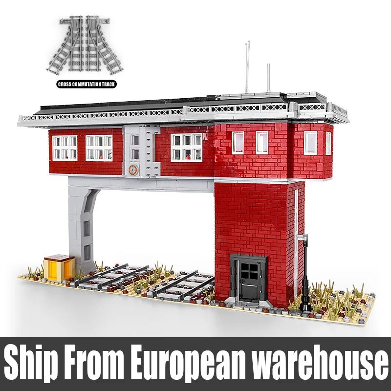 

Moukd King 12009 техническая игрушка автомобиль MOC железнодорожная сигнальная башня Модель поезда строительные блоки кирпичи рождественские пода...