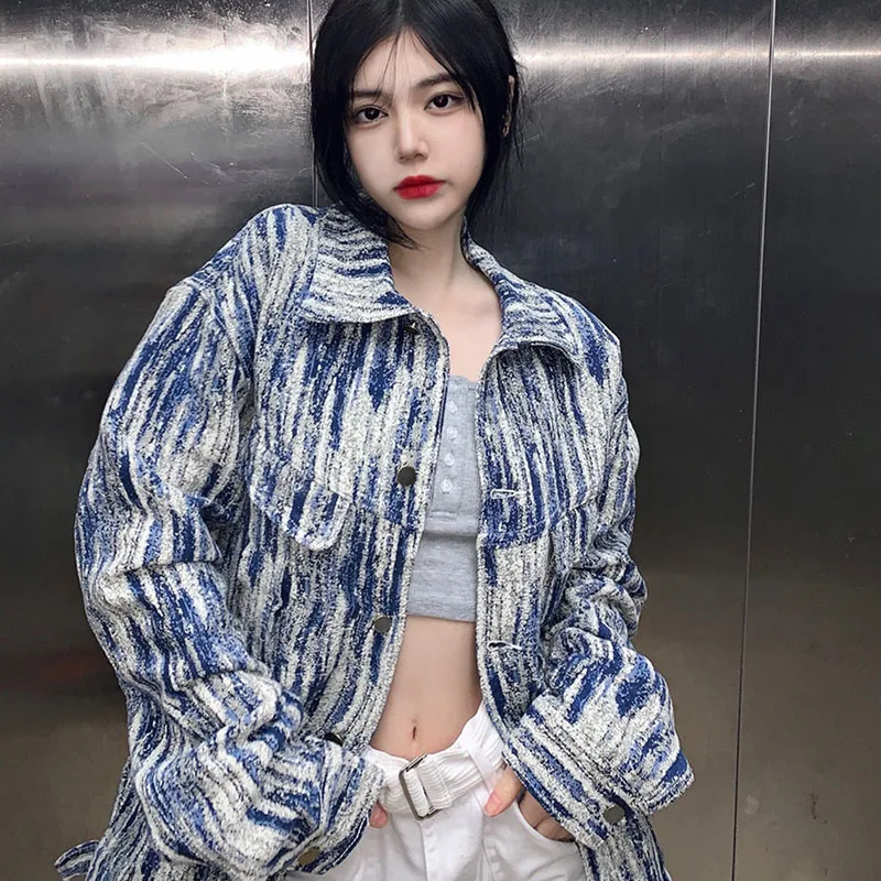 Женская джинсовая куртка в стиле ретро демисезонная Свободная Корейском