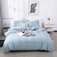 solid color sanding polyester bedding set 23pcs duvet cover setcomfortable bed linens no fitted sheet home textile