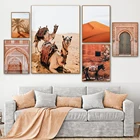 Бохо марокканские постеры Марракеша и печать на холсте картина искусство на стену с изображением верблюда осла домашнее украшение