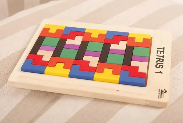 Классический деревянный teрис сборочные блоки большая геометрическая сборка