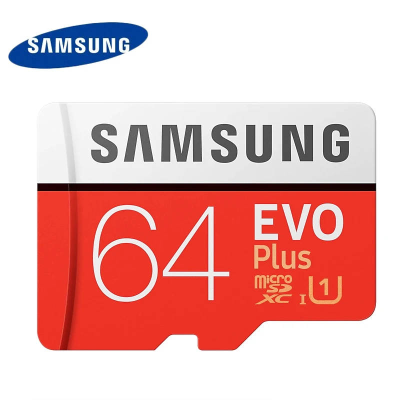 Карта памяти SAMSUNG EVO Plus TF-карта Microsd 64 Гб 100 МБ/с. FULL HD UHS-I U1 Class10 SDXC Trans Flash для
