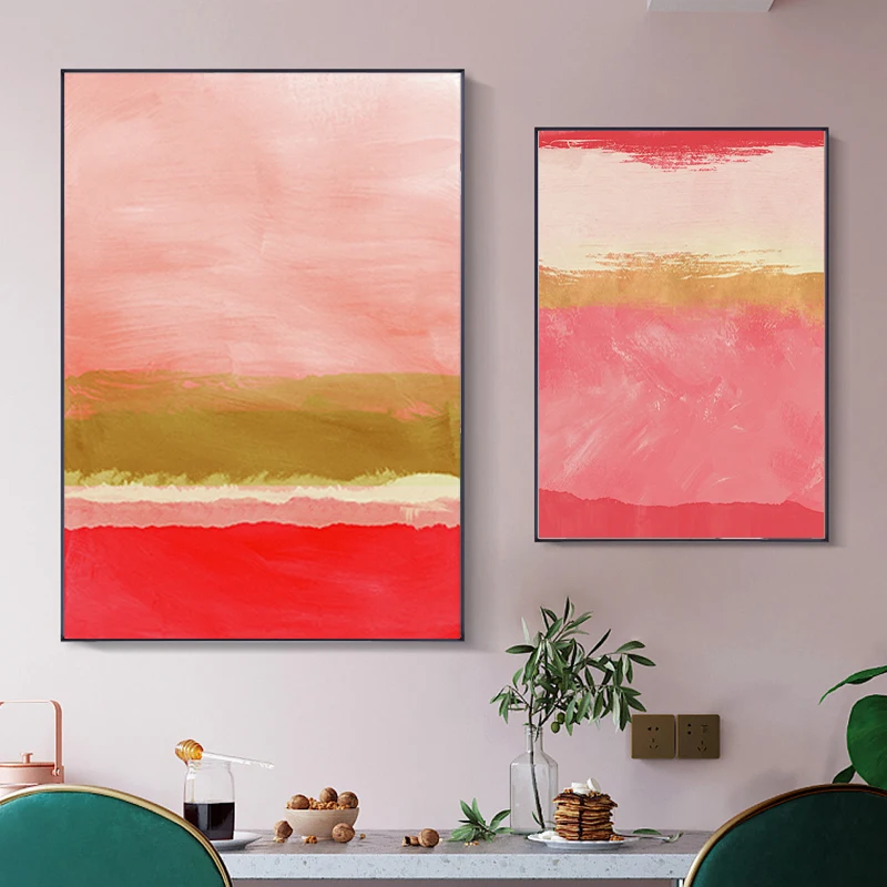 Акварельные плакаты и принты абстрактный розовый лес современная настенная