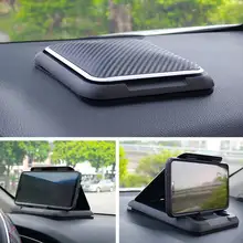 Car Central Dashboard Phone Holder GPS Navigator Bracket 3.0-7.0inch Universal Adjustable Cell Phone Holder Carbon Fiber Stand