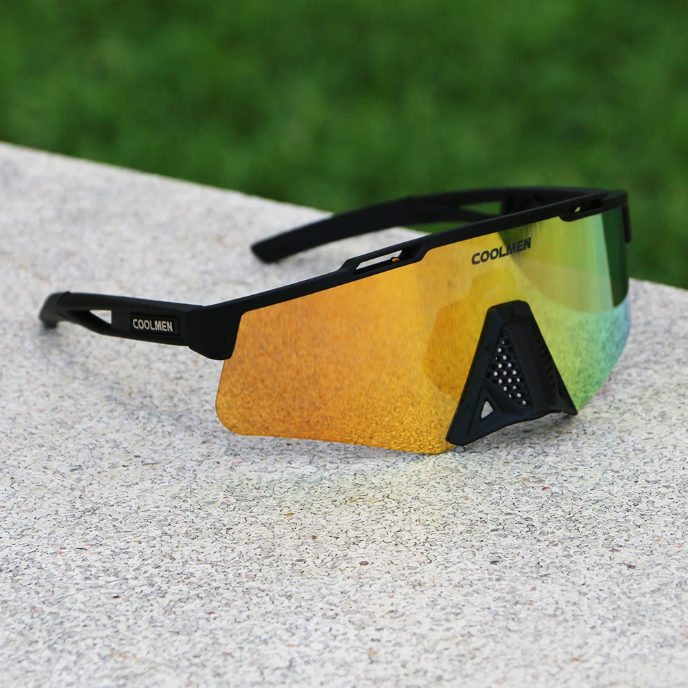 

2021 COOLMEN Cycling Glasses Polarized Fishing Sunglasses for Men and Women UV400 Protection Sport Sun Glasses 3 LENS