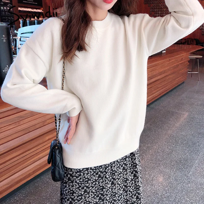 Женский кашемировый свитер s желтый вязаный с круглым вырезом и длинными