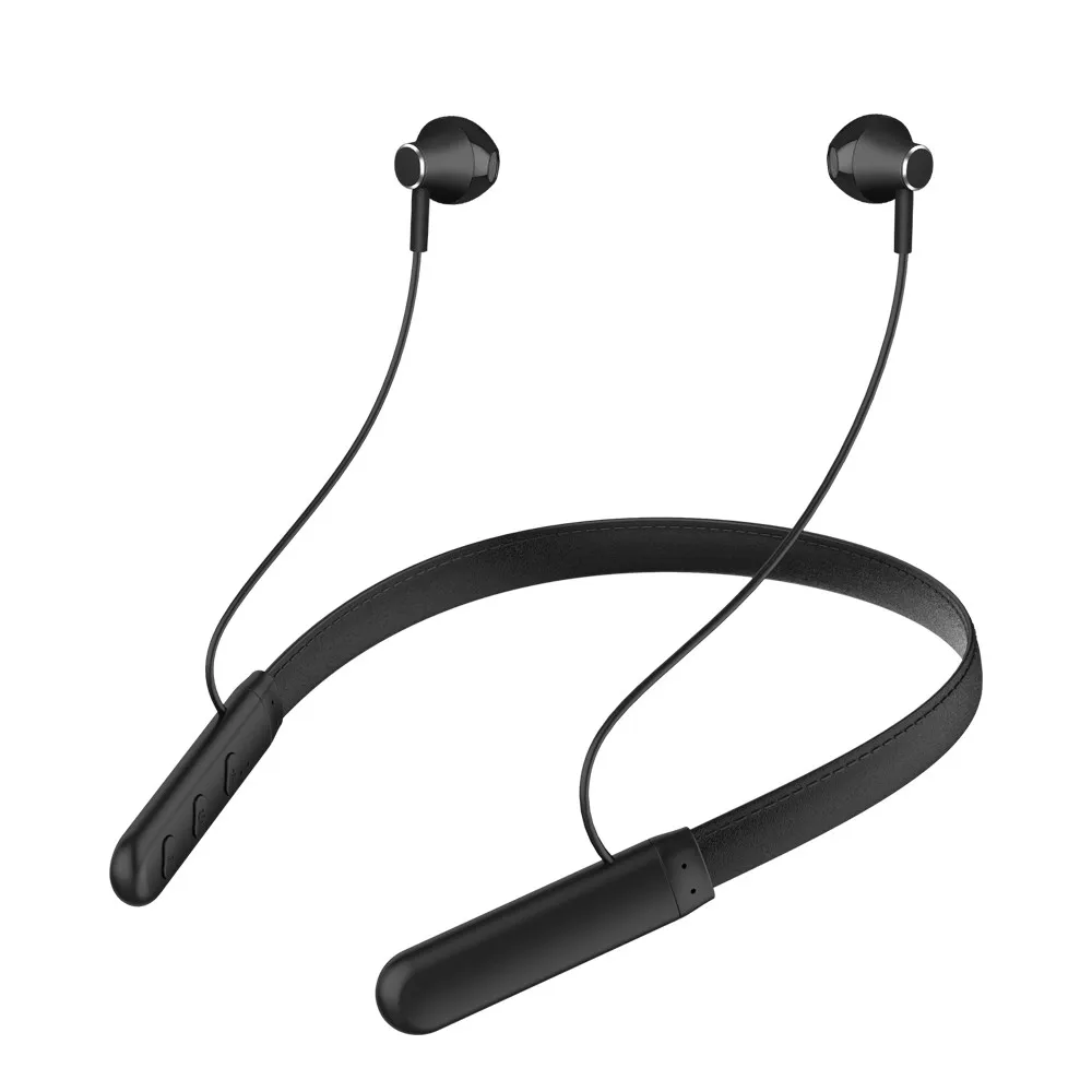 

EARDECO Leather Neckband Bluetooth Headphone 24 Hours Endurance Stereo Wireless Headphones Bass Earphones Sport Headset Mic