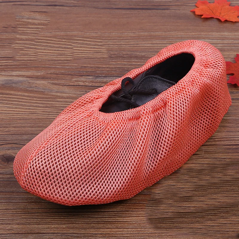 light red 1 пара, мужские и женские тканевые бахилы, Нескользящие, моющиеся, многоразовые, домашние туфли из толстой сетки, однотонные галоши - Цвет: light red