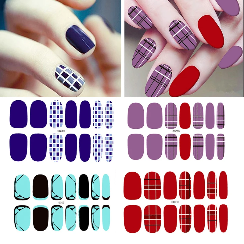 1 лист наконечники для ногтей с клеем стикер съемный полное покрытие поддельный