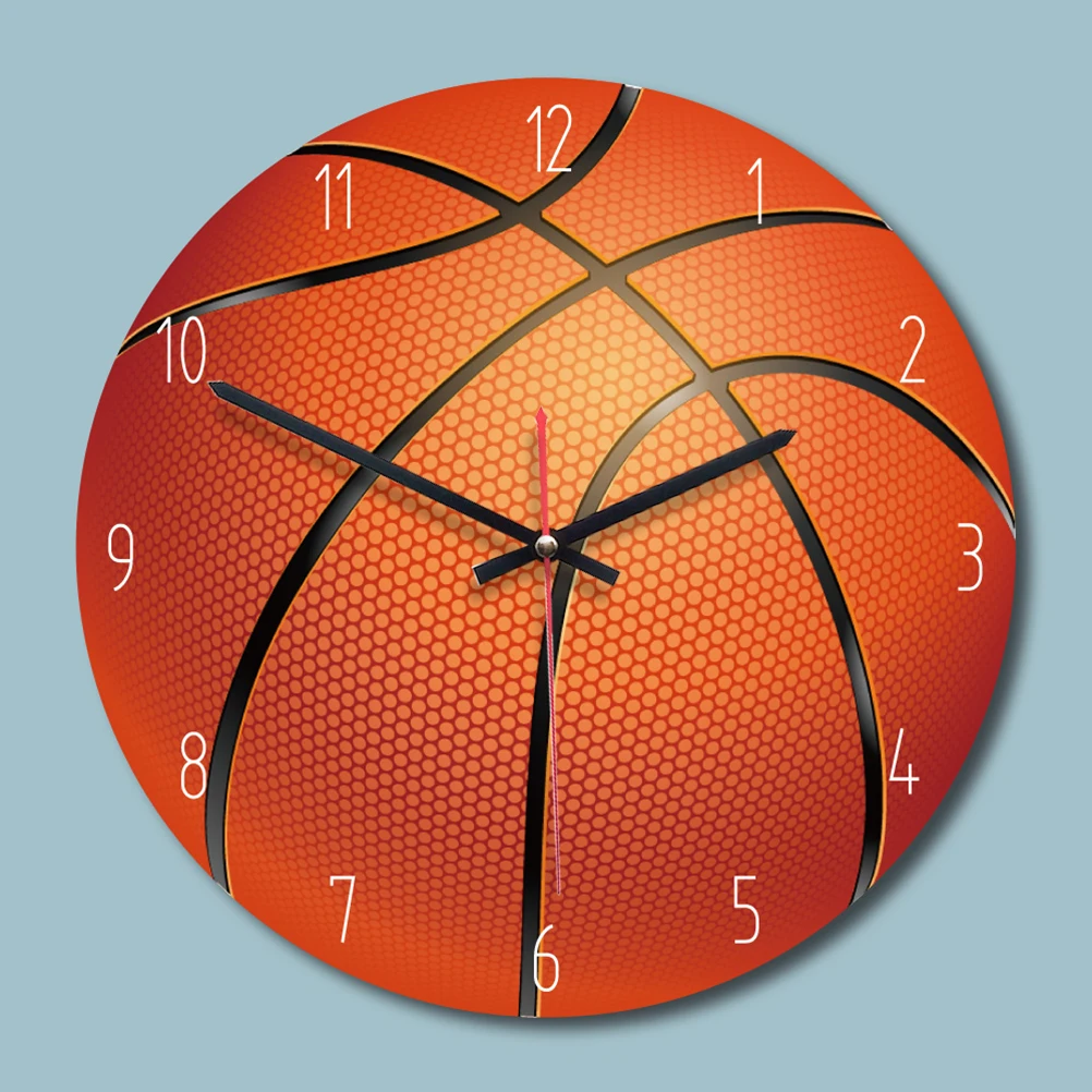 Настенные часы с Баскетбольным рисунком бесшумные простые офисные цифровые