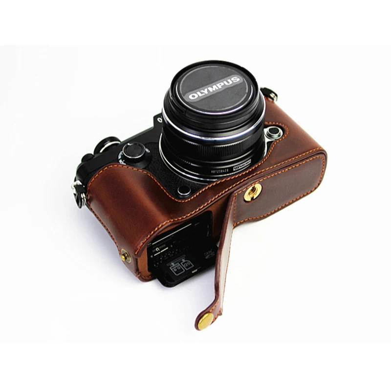Из искусственной кожи чехол половина тела камера крышка сумка для Olympus PEN F PENF
