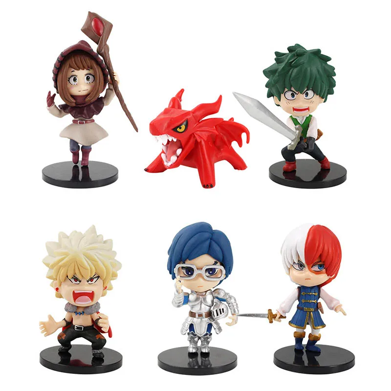 6 шт./компл. мой герой Академия Izuku Midoriya Bakugou Katsuki Todoroki Shoto Ochaco Q Ver. ПВХ Фигурки