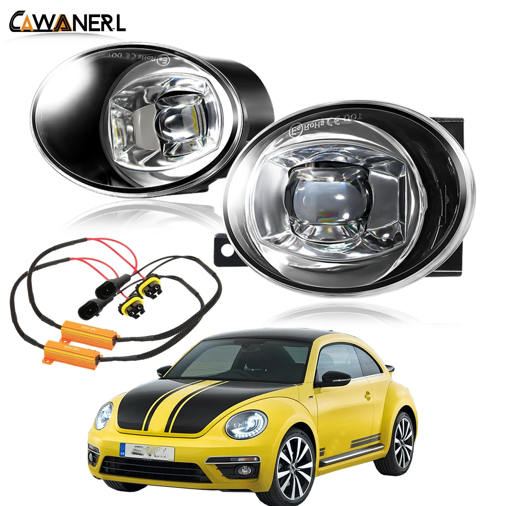Conjunto de luz antiniebla para coche, lámpara de circulación diurna, lente LED Canbus de 30W, 6000LM, para Volkswagen VW Beetle 5C1/5C7 r-line 2011-2019, 2 uds.