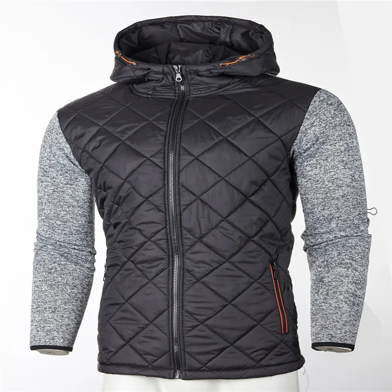 Зимняя модная мужская приталенная толстовка куртка теплая с капюшоном верхняя