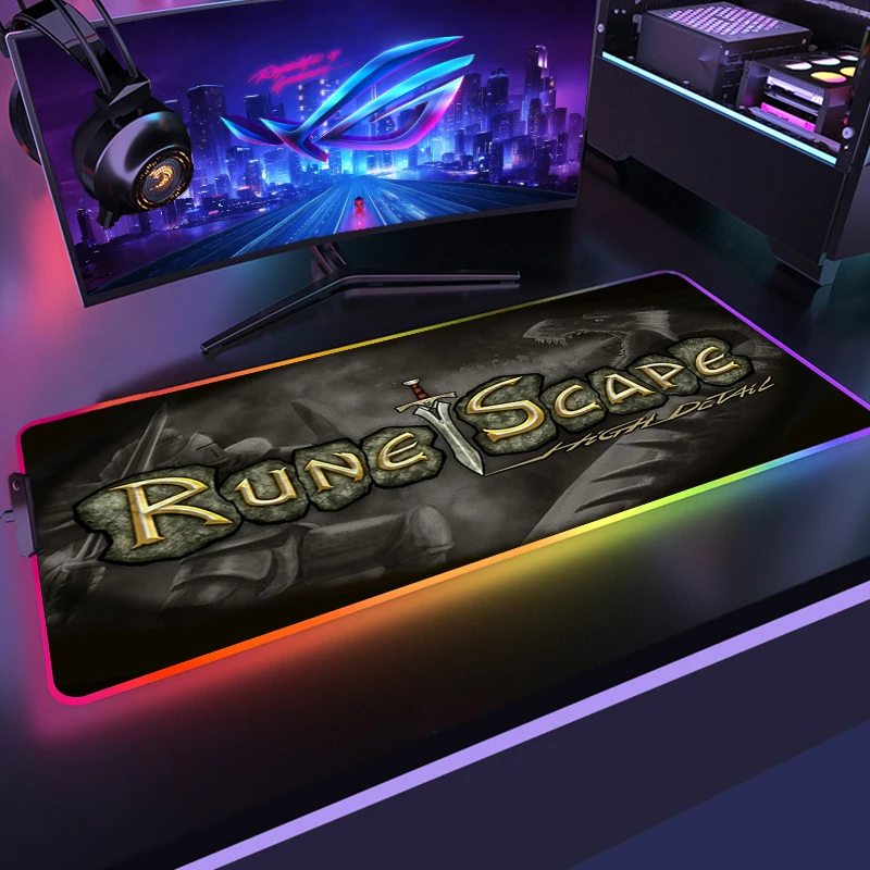 Большой коврик для мыши RGB xxl, игровой коврик для мыши со светодиодной подсветкой, игровой коврик для мыши Runescape, большой коврик для мыши, Настольный коврик с подсветкой