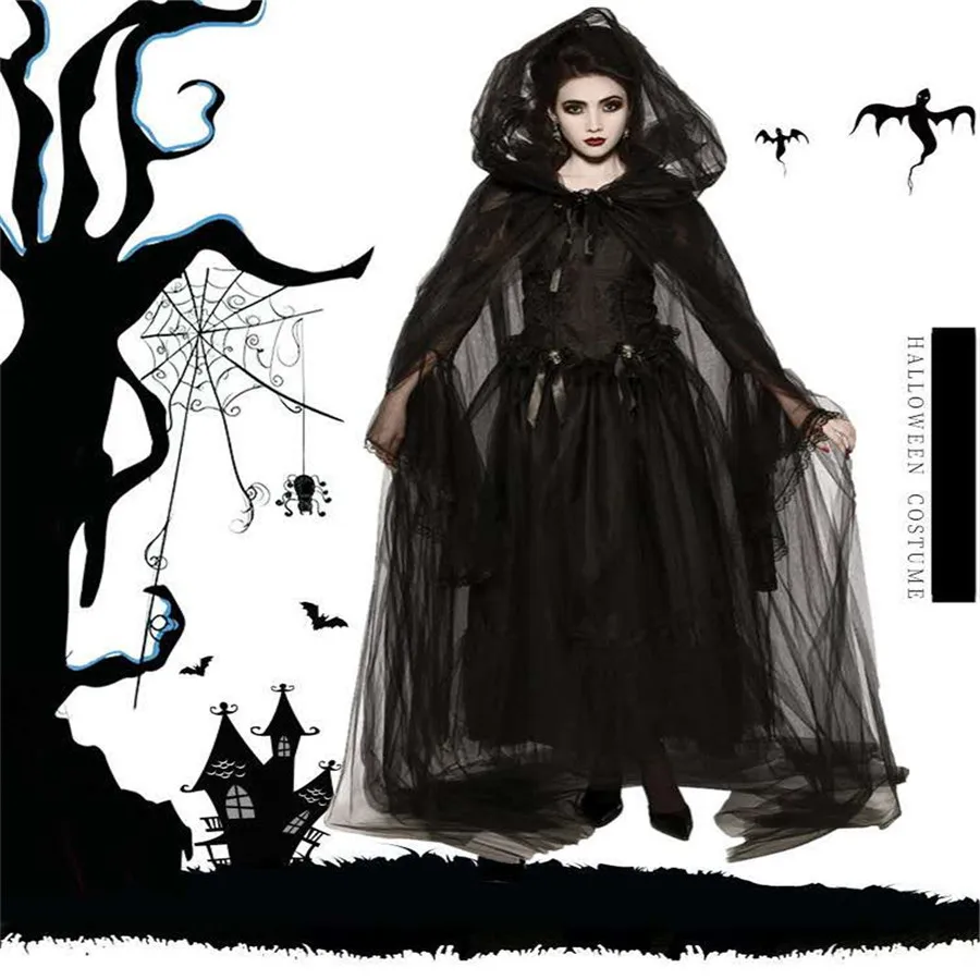 Женская черная длинная юбка в готическом стиле | одежда