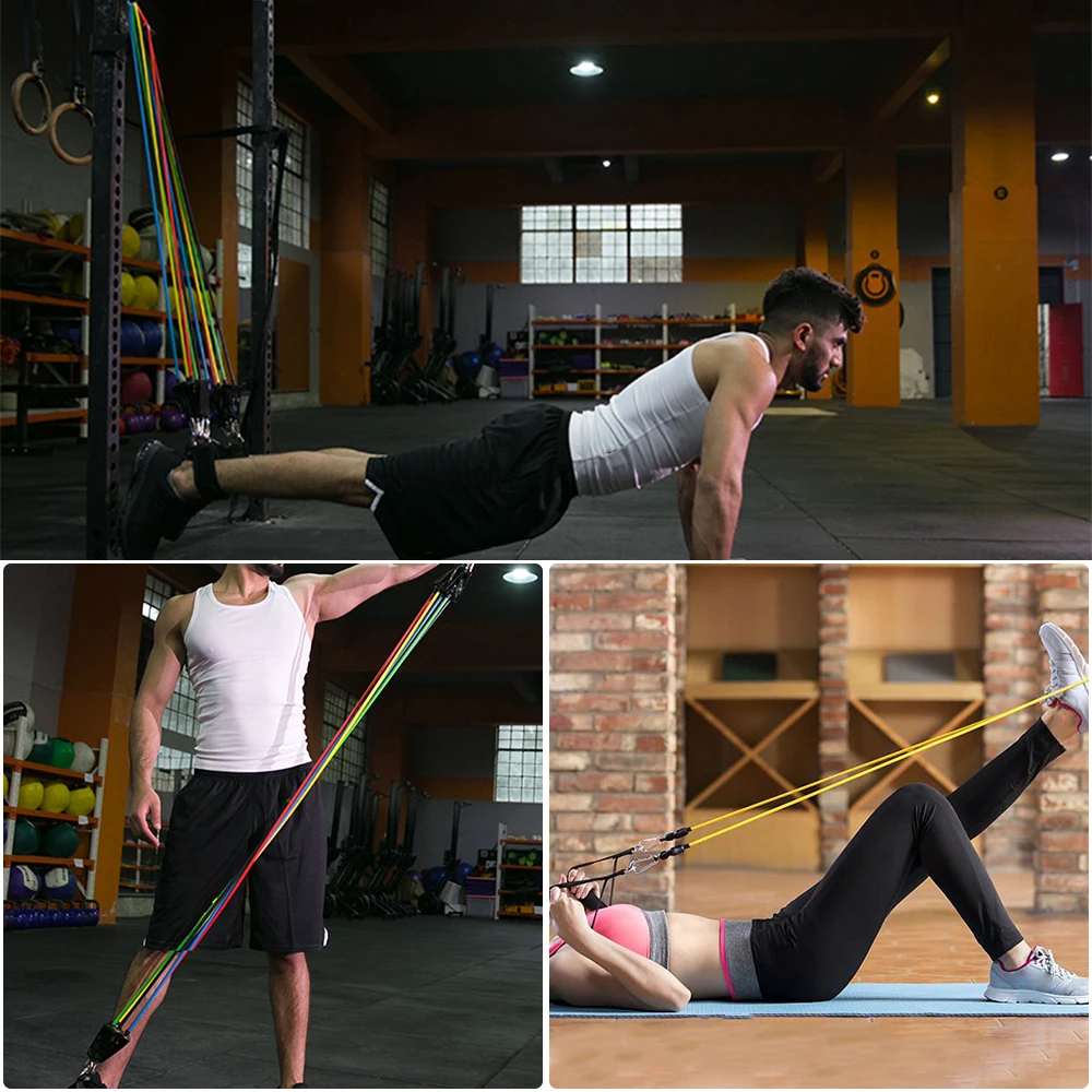 12 шт. тянущиеся ленты для фитнеса набор эластичных резиновых лент йоги 8 форм