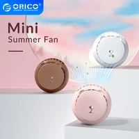 orico portable bladeless usb fan 3 speed natural wind silent mini summer usb handheld fan with lanyard for outdooroffice
