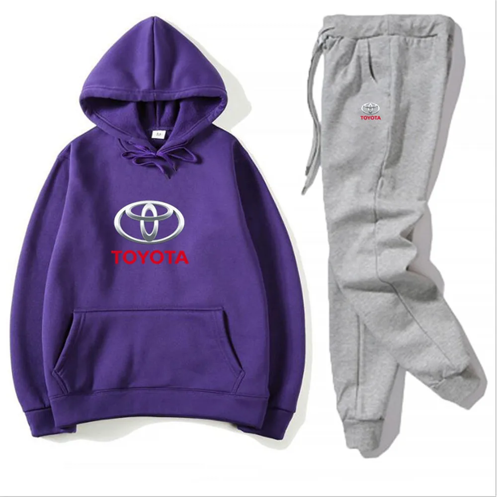 

TOYOTA car logo brand hot sale sports hoodie men's hoodie + pants suit men and women street sports casual wear