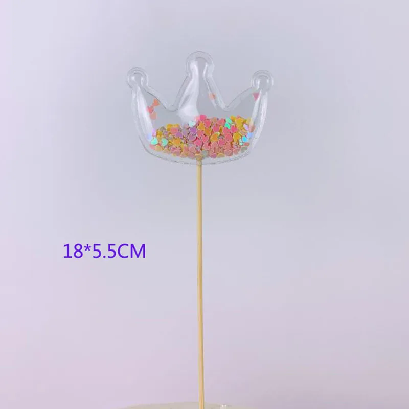 8 Bling Fairy PVC Cake Topper Unicorn Love Crown Cloud Shiny Flamingo Cupcake Topper for Wedding Birthday Party Cake Decorations - Цвет: 8