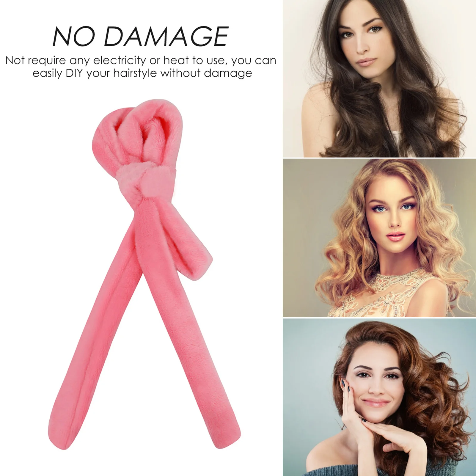 

Heatless Curling Headband Heatless Curling Rod Headband Soft Flannel Curling Ribbon Make Hair Curly DIY Hairdressing Rope
