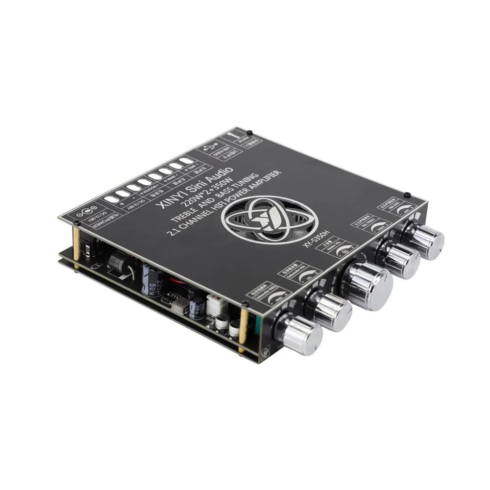 TPA3251D2 Bluetooth 5.0 2.1 Channel Power Audio Stereo Subwoofer Amplifier Board 220WX2+350W TREBLE Bass note tuning AMP S350H |