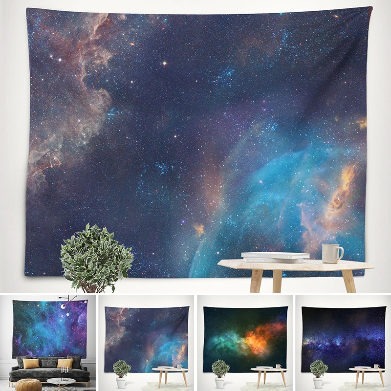 130*148 см Фэнтезийный космический гобелен со звездами украшение для дома тканевый