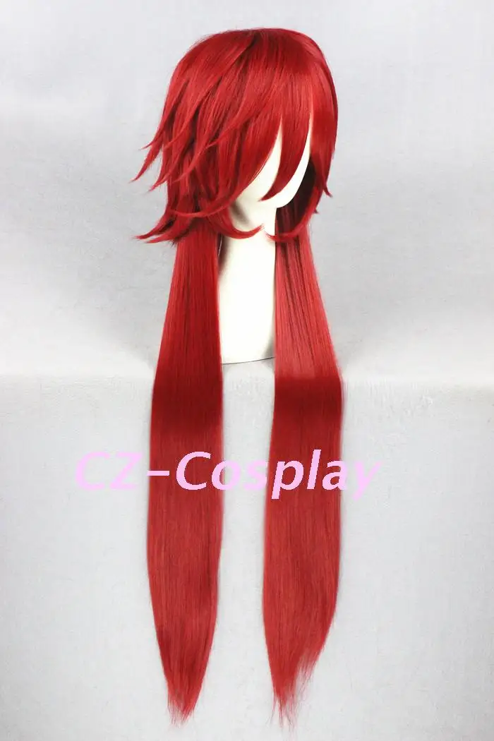 Anime Black Butler Grell Sutcliff 100cm Long Red Cosplay Wig Heat Resistent Hair Wigs | Costumes