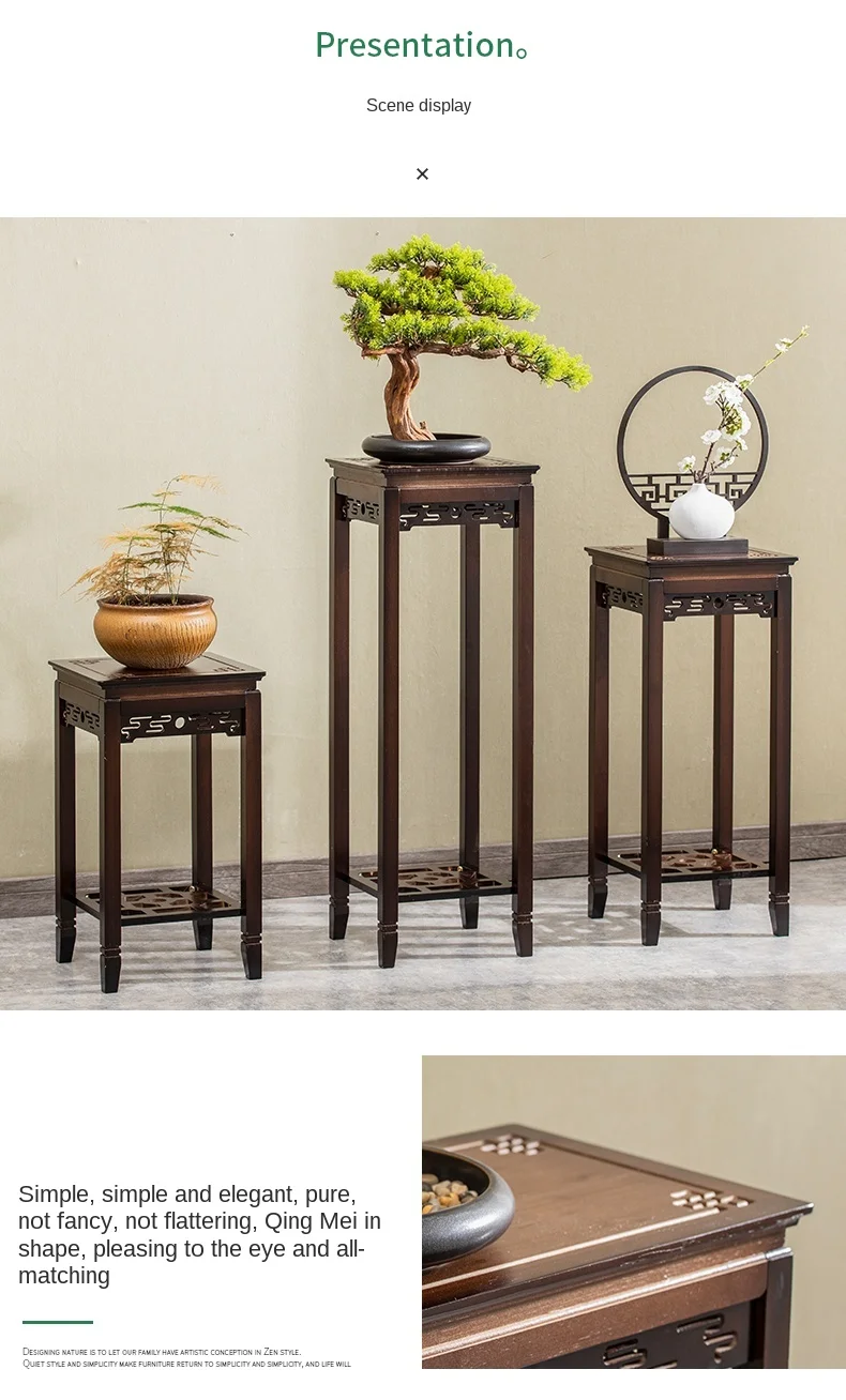 

Flower Stand Indoor Flower Stand Flower Pot Stand Living Room Floor-Standing Orchid Stand Antique Chinese Bamboo Storage Rack