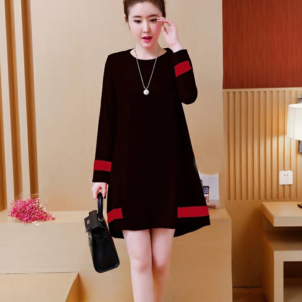 Women Autumn Fashion Korean Loose Dress Long Sleeve Leisure Dresses Harajuku Daily and party dress high quality robe noel F1 | Женская