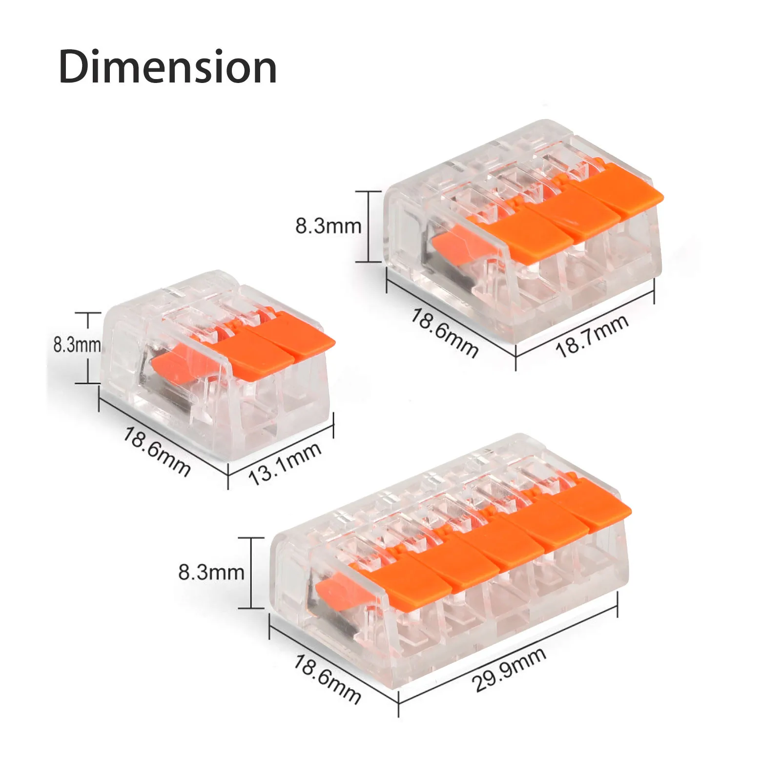 

75Pcs 221-412 Lever Nut Compact Splicing Connectors - 2/3/5 Conductor Terminal Blocks Compact Splicing Connector