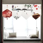 рулонные шторы жалюзи на окна тюль на окна Украшение для гостиной, декор для спальни, китайская чернильная живопись, короткая дверная занавеска, украшение для кухни, комнаты, треугольная дверная занавеска