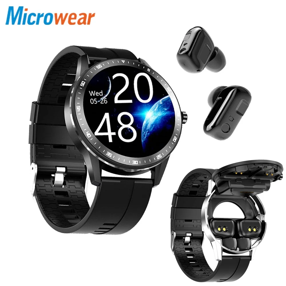 

BTX6 TWS Wireless Blue Tooth Headset Smart Watch 2021 Smartwatch ECG Heartrate Monitor Temperature Test IP67 For Apple&Android