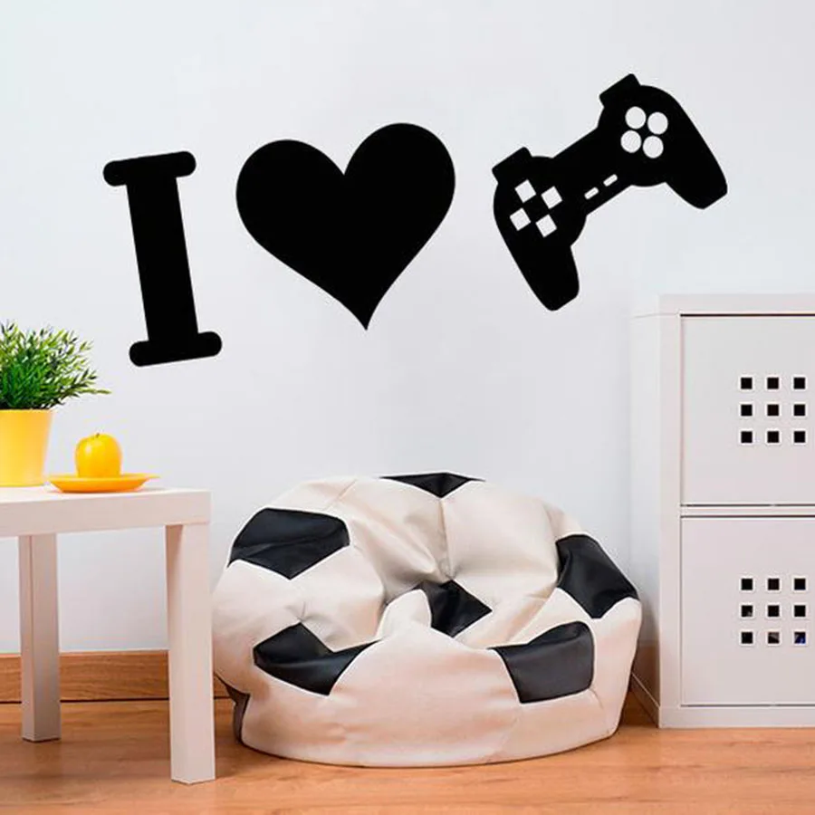 Наклейка на стену с надписью I Love Game|Наклейки стену| |