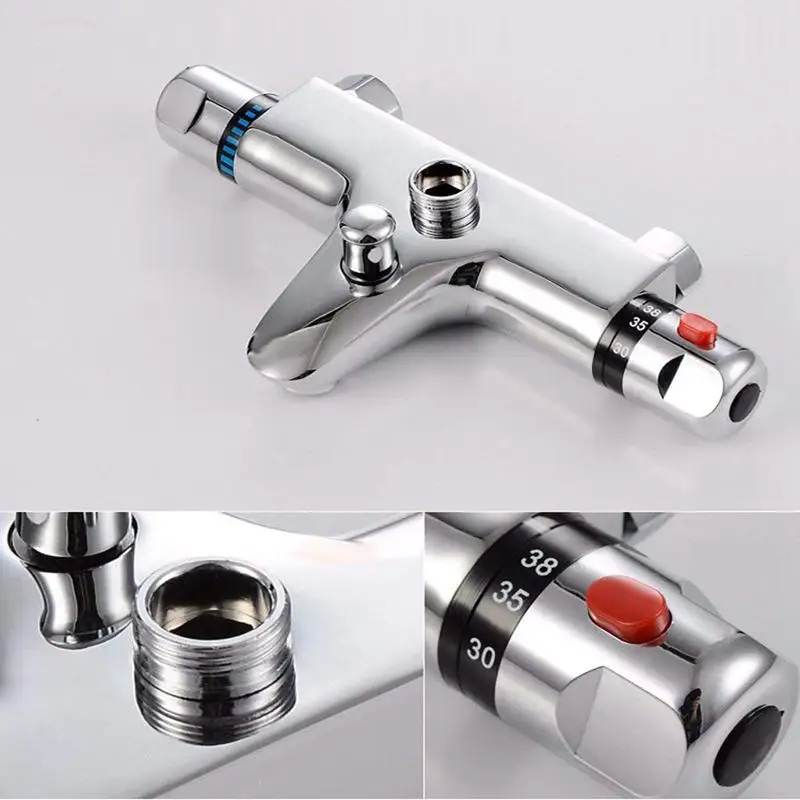 

Thermostatic mixer Brass shower Chrome Montage Wall Mount Bathroom Mixer Tap - 3/4 Inch bsp
